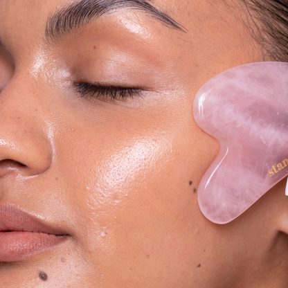 Gua Sha 100% Rose Quartz - Facial Massager